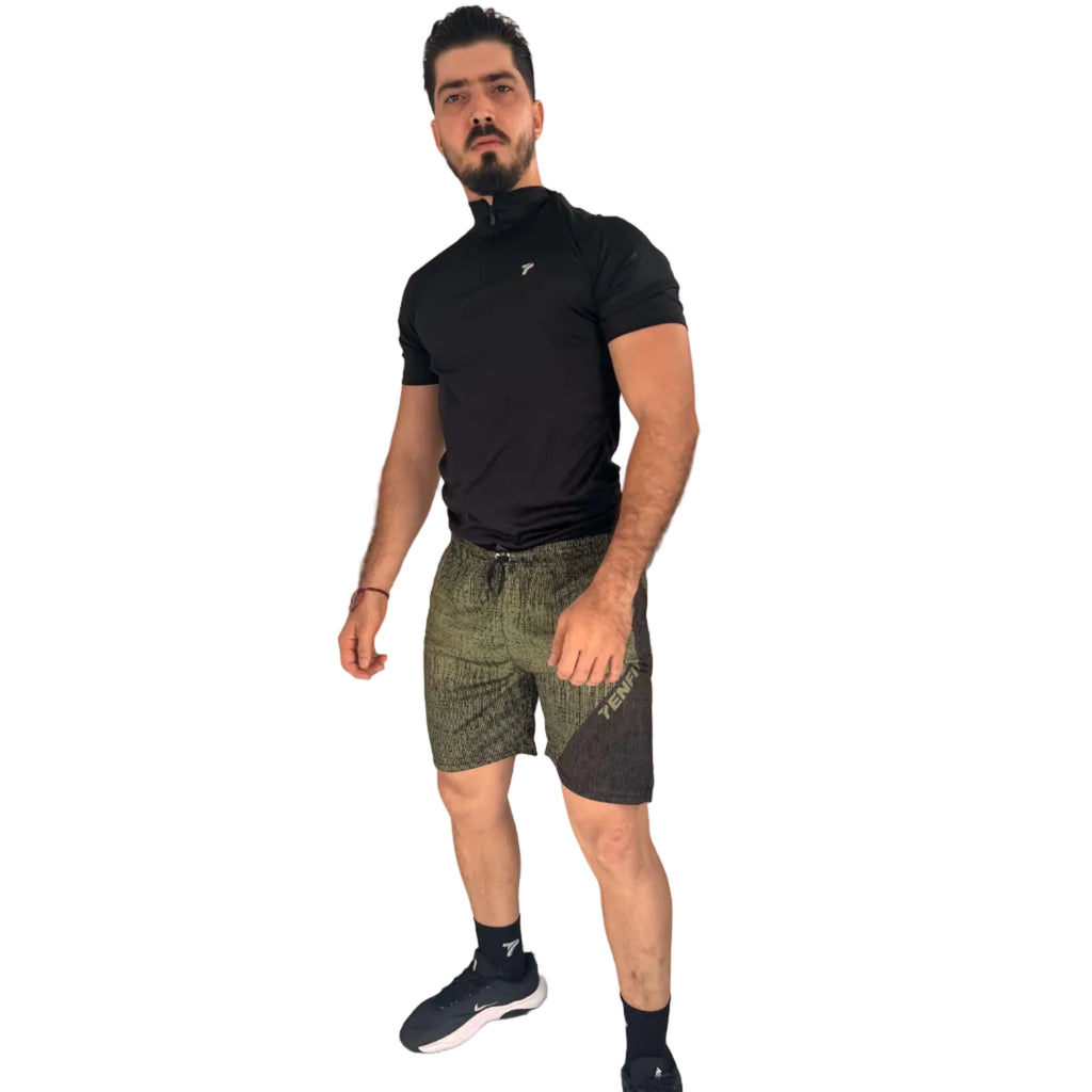 Pantaloneta Deportiva Sublimada MOBA-Verde Dino