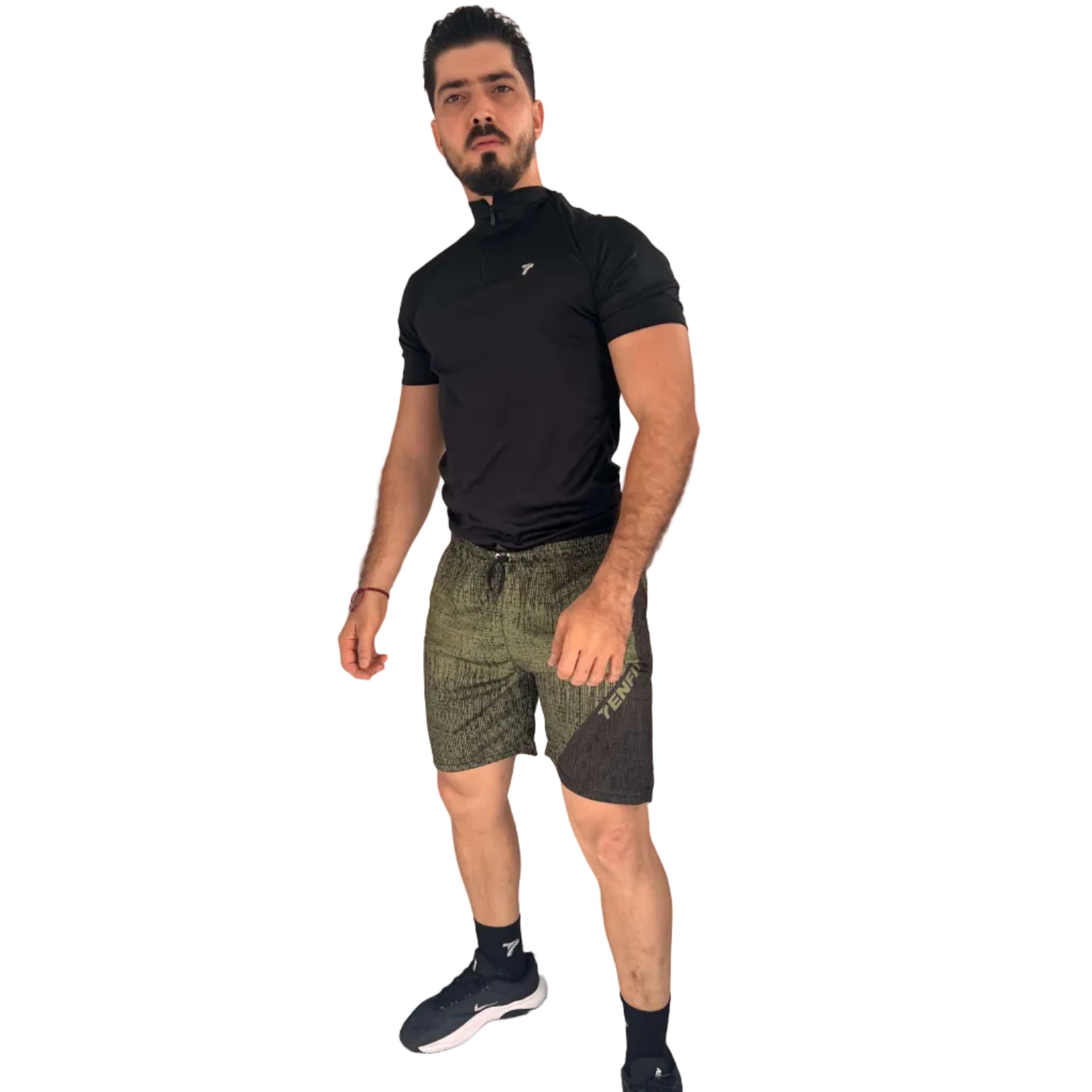 Pantaloneta Deportiva Sublimada MOBA-Verde Dino