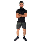 Pantaloneta Deportiva Sublimada Hombre MOBA- Verde/Gris