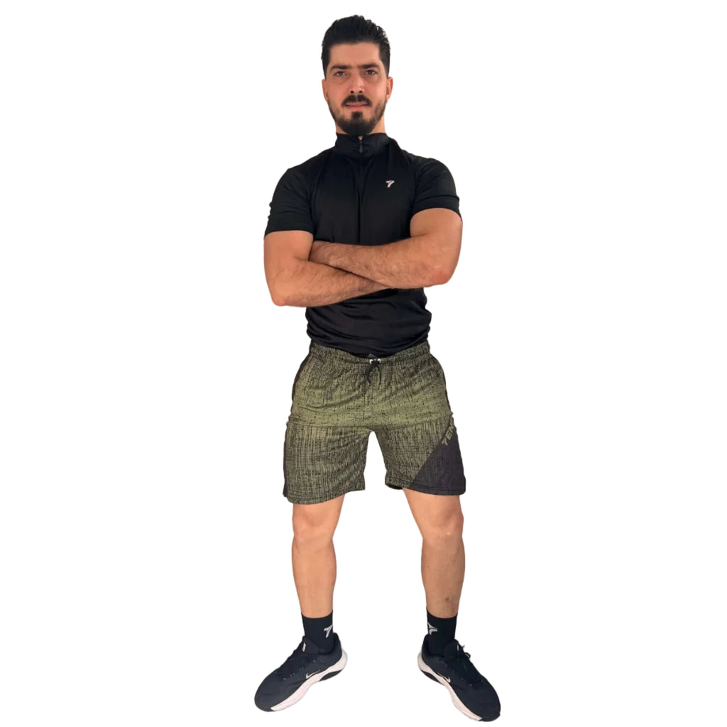 Pantaloneta Deportiva Sublimada MOBA-Verde Dino